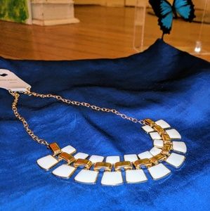 Lovely White and Gold Statement Necklace